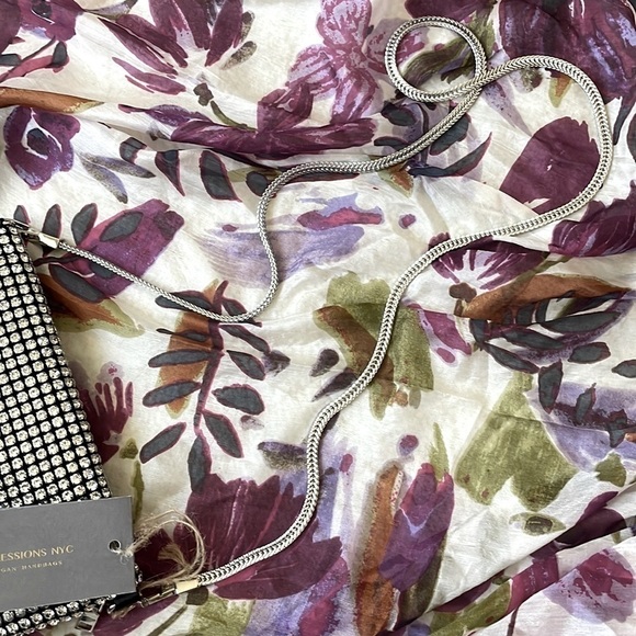 Brand New Expressions NYC Rhinestone Foldover Clutch Crossbody Purse Sparkly - Picture 13 of 14